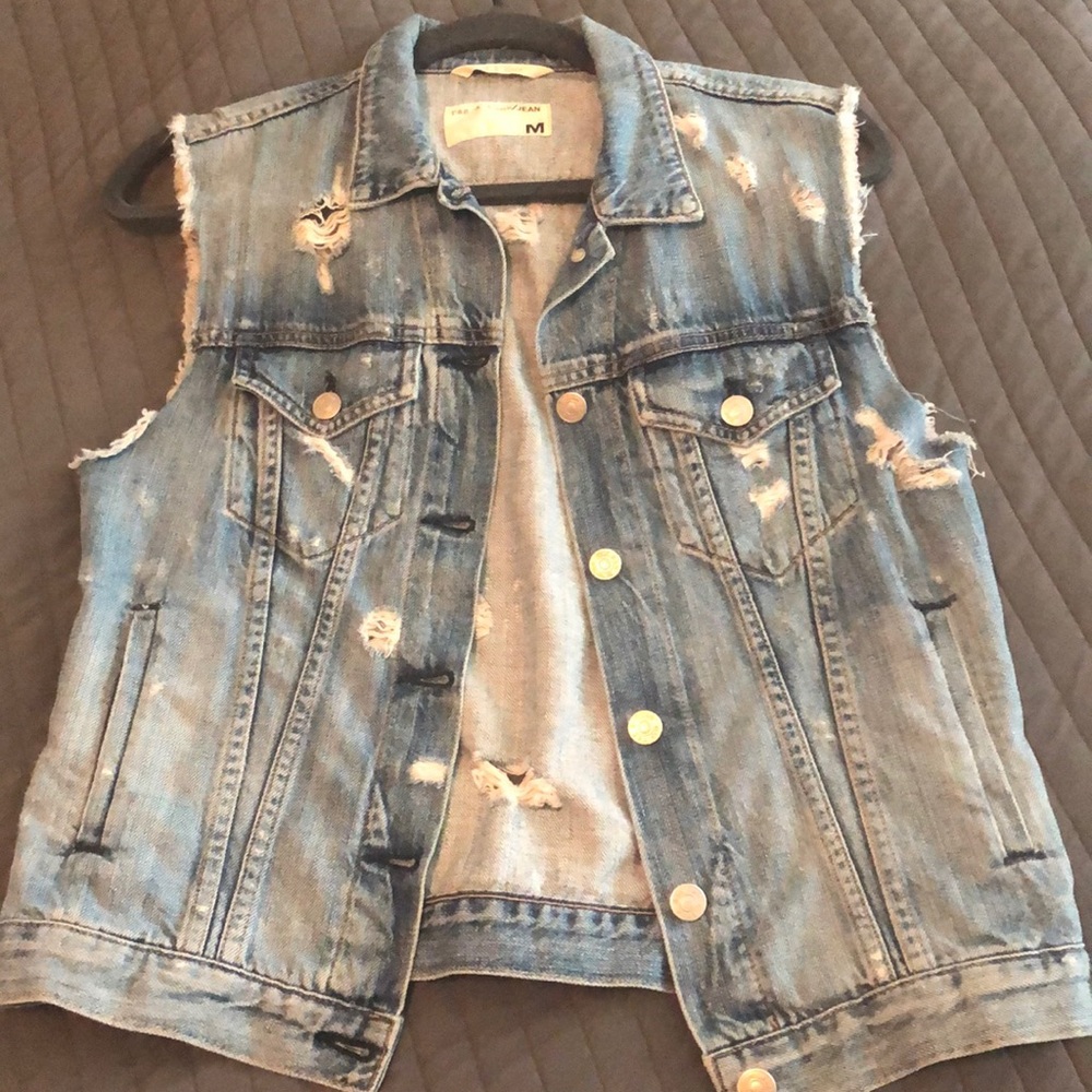Rag & bone distressed denim vest